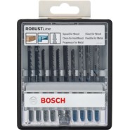 Bosch 10-teiliges Stichsägeblatt-Set Wood and Metal, Robust Line, T-Schaft - 2607010542
