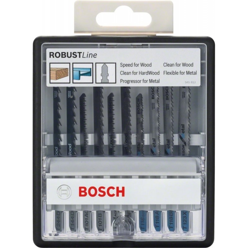 Bosch 10-teiliges Stichsägeblatt-Set Wood and Metal Robust Line - 2607010542